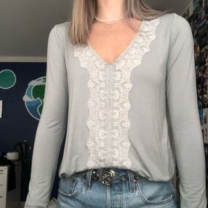 Blue vintage lace shirt